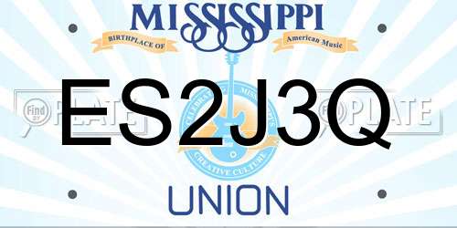 ES2J3Q Mississippi License Plate