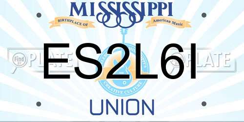 ES2L6I Mississippi License Plate
