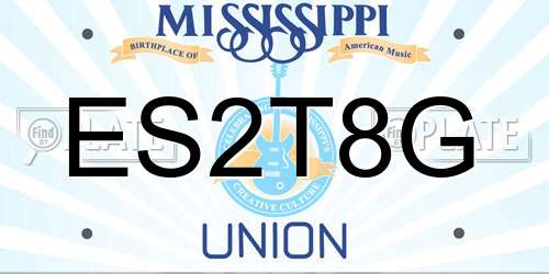 ES2T8G Mississippi License Plate