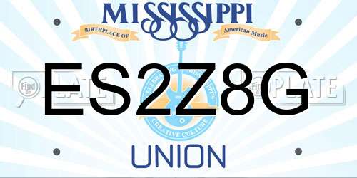 ES2Z8G Mississippi License Plate