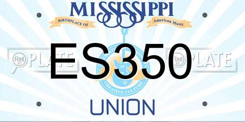 ES350 Mississippi License Plate