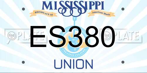 ES380 Mississippi License Plate