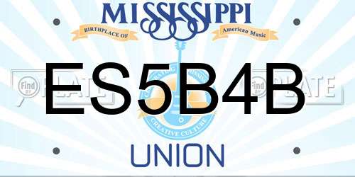 ES5B4B Mississippi License Plate