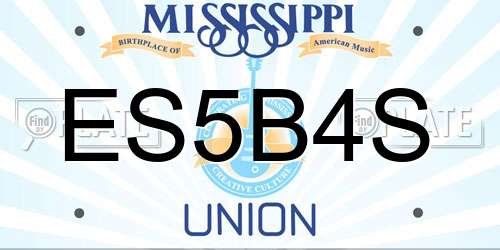 ES5B4S Mississippi License Plate