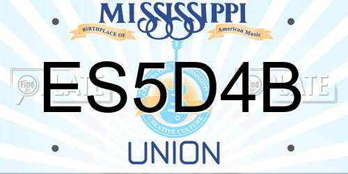ES5D4B Mississippi License Plate