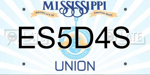 ES5D4S Mississippi License Plate