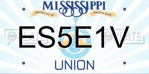 ES5E1V Mississippi License Plate