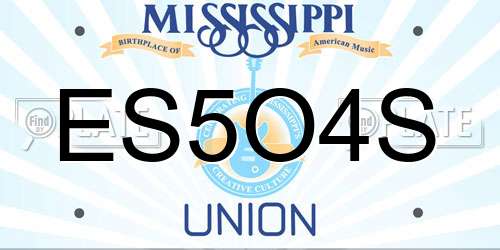 ES5O4S Mississippi License Plate