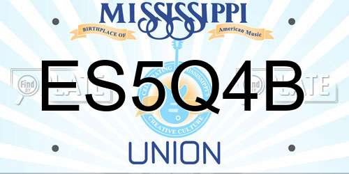 ES5Q4B Mississippi License Plate