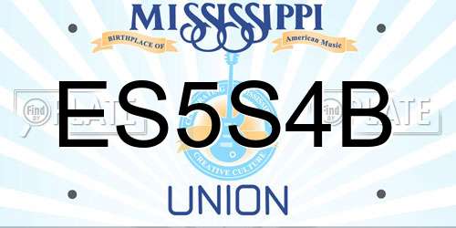 ES5S4B Mississippi License Plate