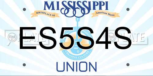 ES5S4S Mississippi License Plate