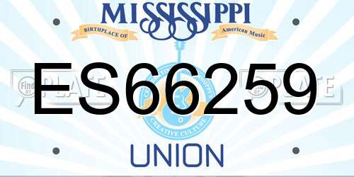 ES66259 Mississippi License Plate