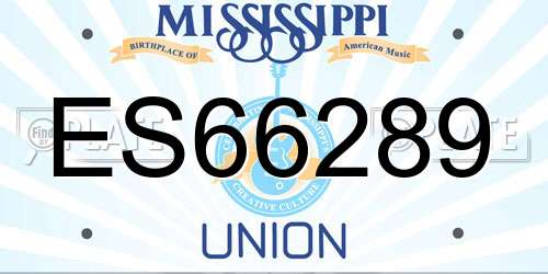 ES66289 Mississippi License Plate