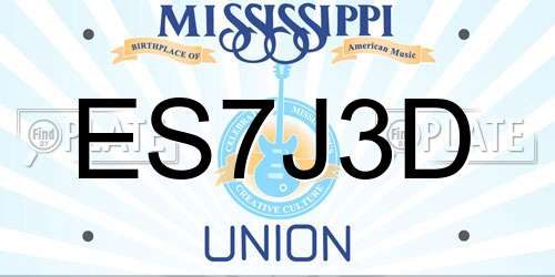 ES7J3D Mississippi License Plate