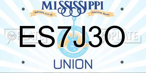 ES7J3O Mississippi License Plate