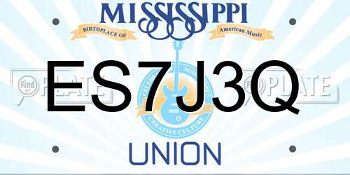 ES7J3Q Mississippi License Plate