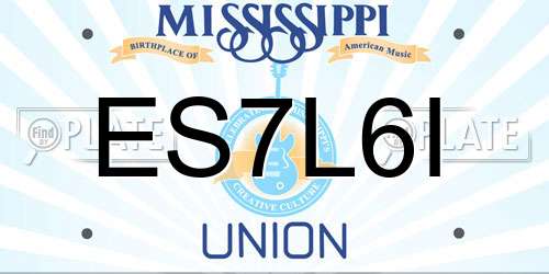ES7L6I Mississippi License Plate