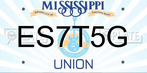 ES7T5G Mississippi License Plate