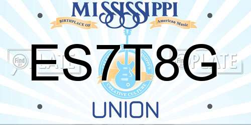 ES7T8G Mississippi License Plate
