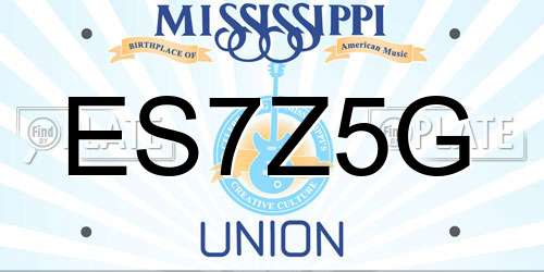 ES7Z5G Mississippi License Plate