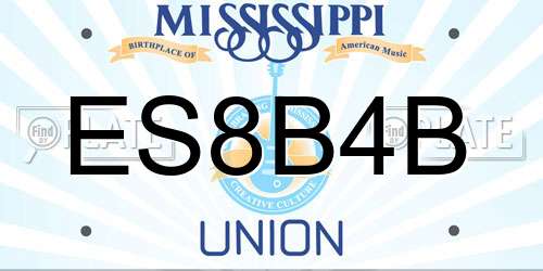 ES8B4B Mississippi License Plate