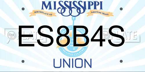 ES8B4S Mississippi License Plate