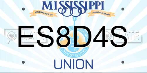 ES8D4S Mississippi License Plate
