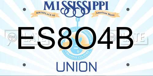 ES8O4B Mississippi License Plate