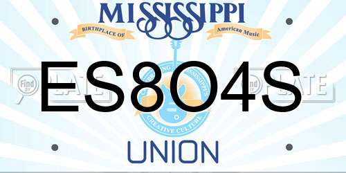 ES8O4S Mississippi License Plate