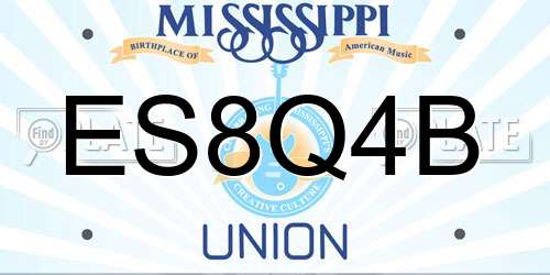 ES8Q4B Mississippi License Plate