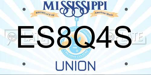 ES8Q4S Mississippi License Plate