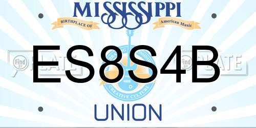 ES8S4B Mississippi License Plate