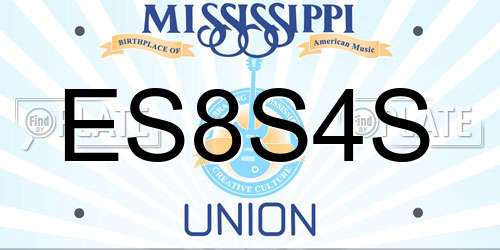 ES8S4S Mississippi License Plate