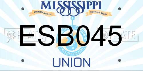 ESB045 Mississippi License Plate