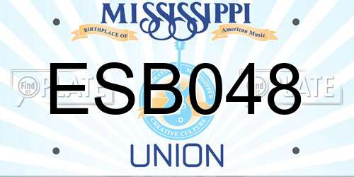 ESB048 Mississippi License Plate