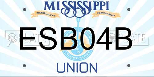 ESB04B Mississippi License Plate
