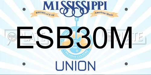 ESB30M Mississippi License Plate