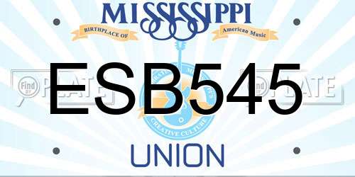 ESB545 Mississippi License Plate