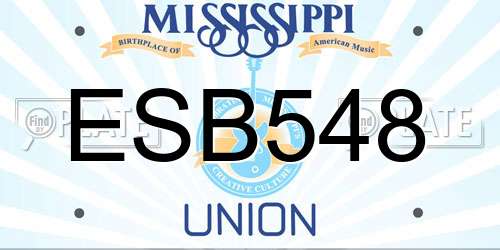 ESB548 Mississippi License Plate