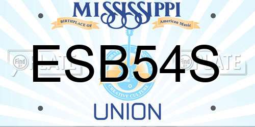 ESB54S Mississippi License Plate