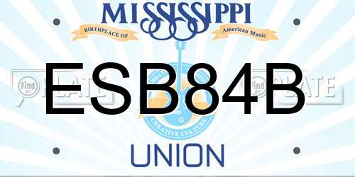 ESB84B Mississippi License Plate
