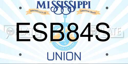 ESB84S Mississippi License Plate