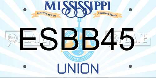 ESBB45 Mississippi License Plate