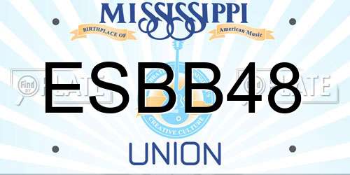 ESBB48 Mississippi License Plate