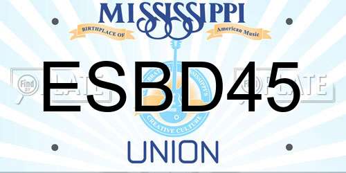 ESBD45 Mississippi License Plate