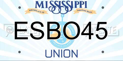 ESBO45 Mississippi License Plate