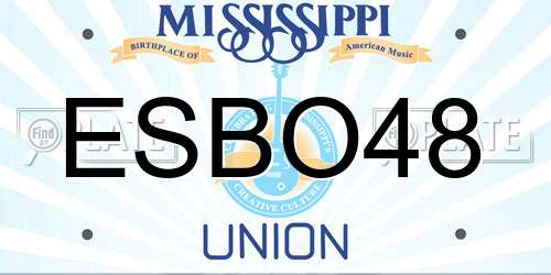 ESBO48 Mississippi License Plate