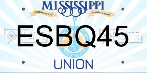 ESBQ45 Mississippi License Plate