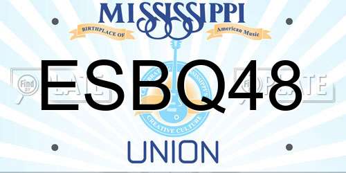 ESBQ48 Mississippi License Plate