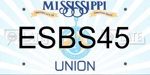 ESBS45 Mississippi License Plate